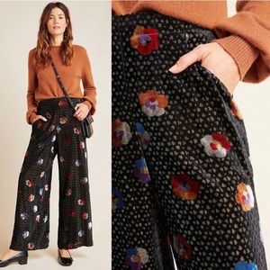 Eva Franco Pasquette Velvet Wide-Leg Pants Size 0